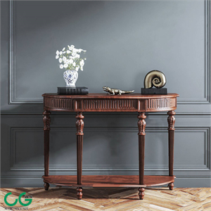 European style solid wood end view platform 3d model